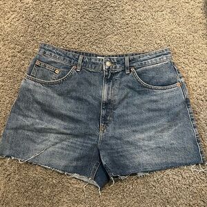 Topshop Dark Blue Jean Shorts